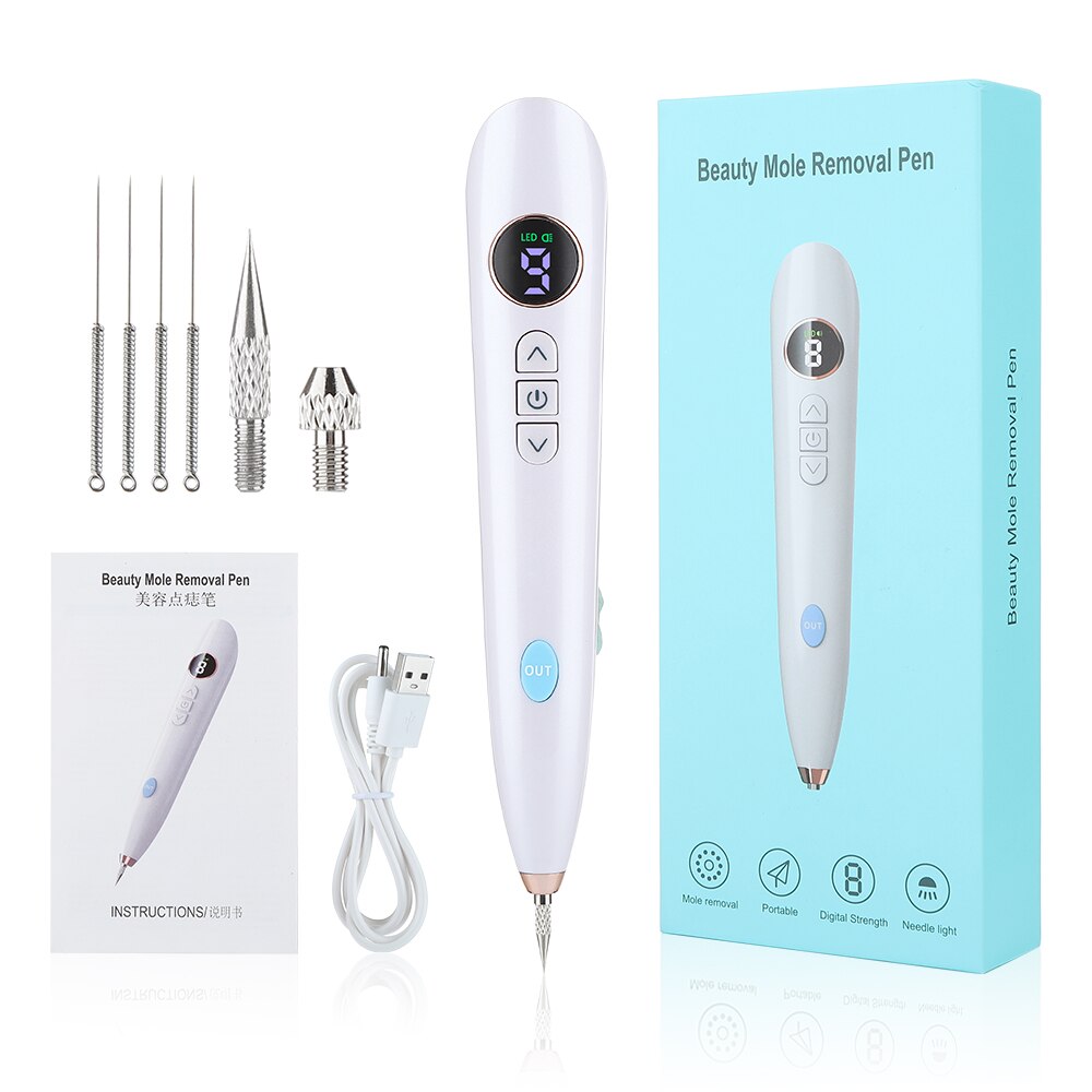 Mole Spot Scanning Pen Needle Light LED Screen 9-speed Tattoo Removal Plasma Pen Beauty Instrument