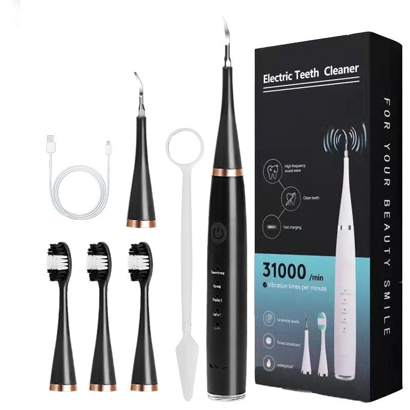 Smart Sonic Dental Scaler Electric Toothbrushes USB Rechargable Adults Toothbrush Dental Calculus Remover Tips Tooth Brush Heads