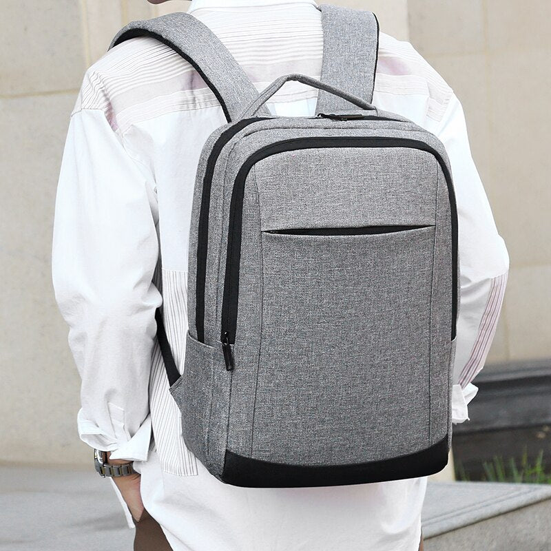 Fashion Men's Backpack Oxford Cloth Waterproof Large Capacity Shoulder Bag Holds 15.6 Inches Laptop Bag With USB Port Rucksack