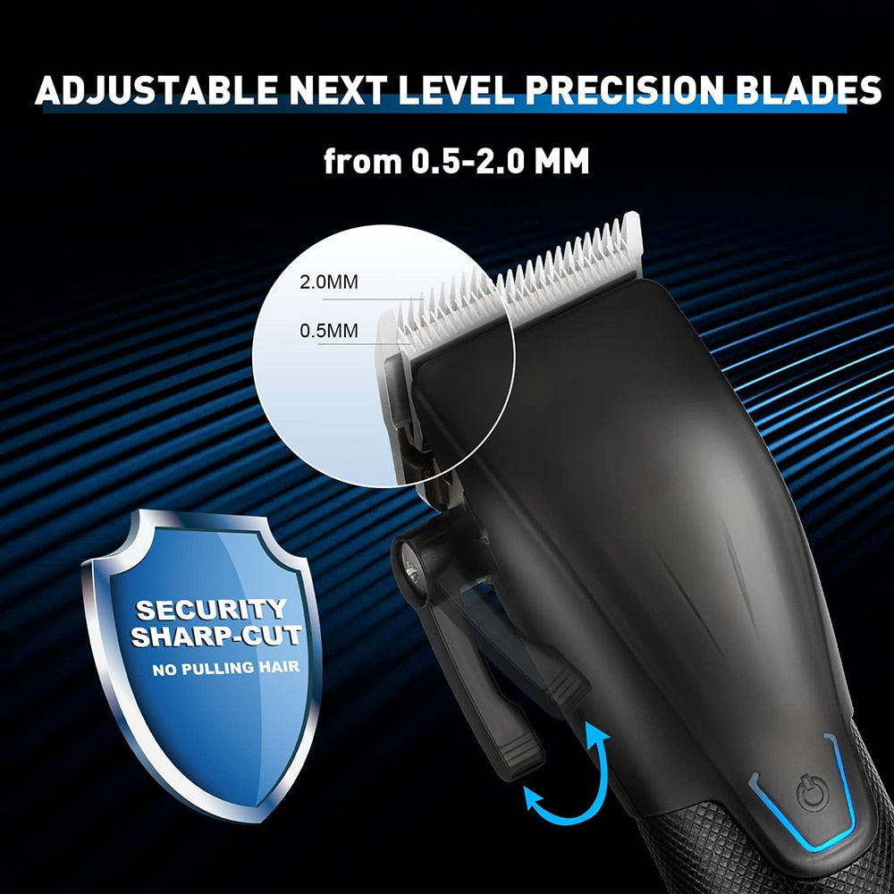 2pcs/Set Professional Hair Clipper for Men Barber Cordless Electric Clipper Trimmer 0mm Baldhead Clippers Hair Cutting Machine