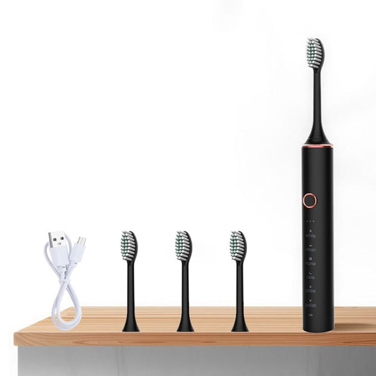 Ultrasonic Electric Toothbrush Rechargeable USB Sonic Automatic Tooth Brush Whitening Oral Hygiene 4 Replacement Head