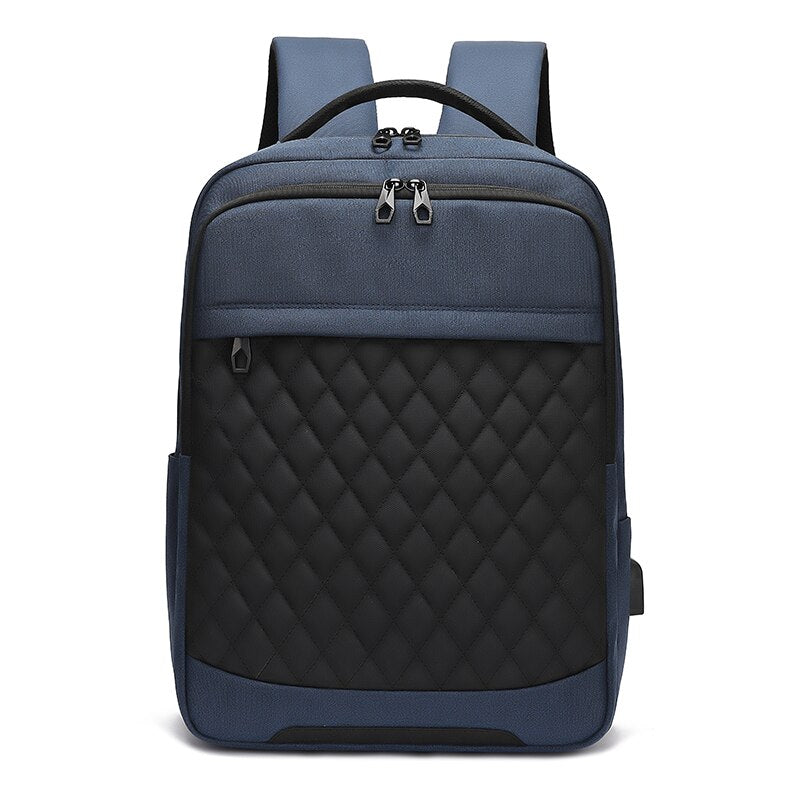 Business Backpack For Men Rhombus Design High-quality Nylon Multifunctional Laptop Backbag Luxury Waterproof Portable Travel Bag