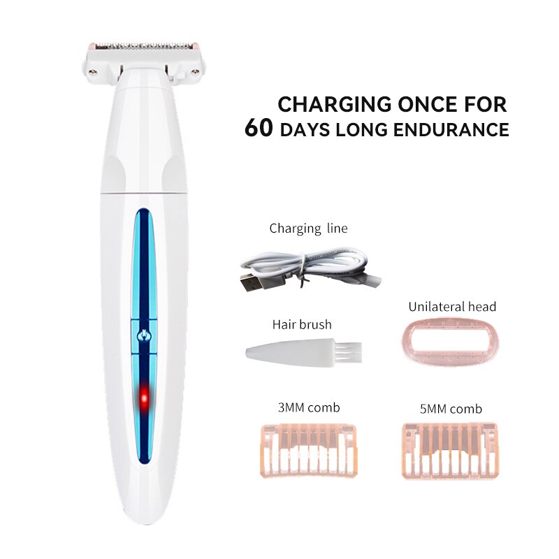 Travel Shaver USB Male Female Pubic Shaving IPX5 Woman Hair Trimmer for Groin Sex Intimate Place Electric Razor Wet Dry Washable