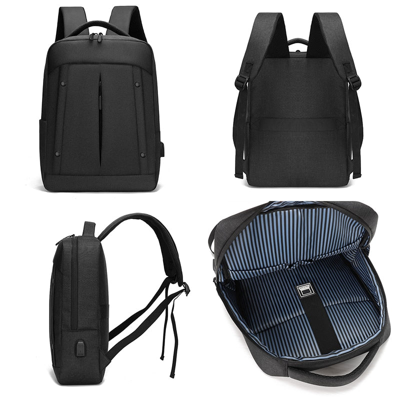 Men's Backpack Holds 15.6 Inches Laptop Bag Multifunction USB Charging Large Capacity Nylon Waterproof Rucksack For Male