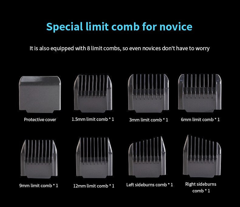 Hair Clipper Professional Electric Trimmer for Men with LED Screen Washable Rechargeable Shaving Hair Trimmer Beard Trimmer