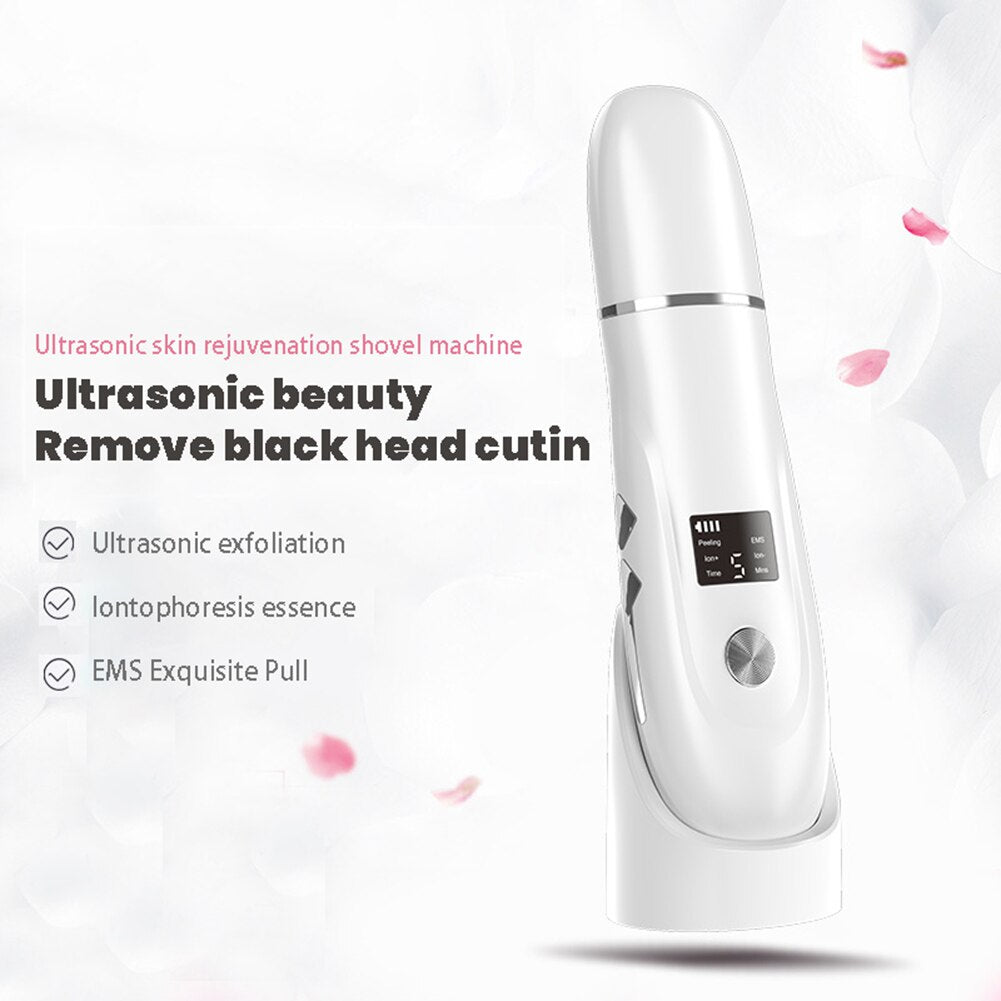 Ultrasonic Skin Scrubber Facial Peeling Blackhead Remover Deep Face Cleaning Pore Spatula Ultrasonic Face Cleaning Skin Scrubber
