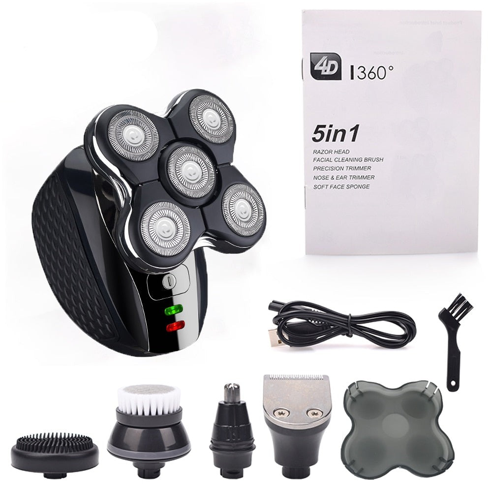 Electric Shaver USB Rechargeable IPX6 Ergonomic Design for Men Women Bald Head Polish Hair Clipper Trimmer