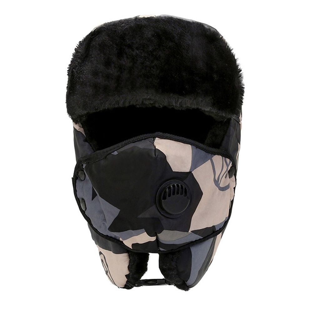 Men Trapper Hat Ski Cap Ushanka Russian Cossack Faux Fur Earflap Warm Winter Camouflage Bomber Hats Women Earflap Bonnet