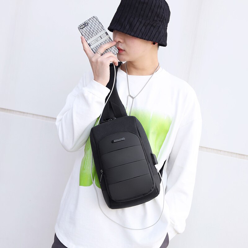 Men's Backpack Business Crossbody Bags For Men Multi-function Waterproof Bag Male USB Charging Large Capacity Chest Bags Travel