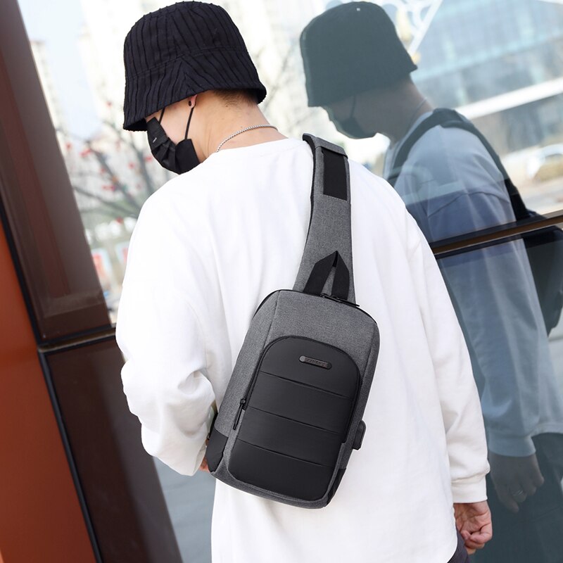 Men's Backpack Business Crossbody Bags For Men Multi-function Waterproof Bag Male USB Charging Large Capacity Chest Bags Travel