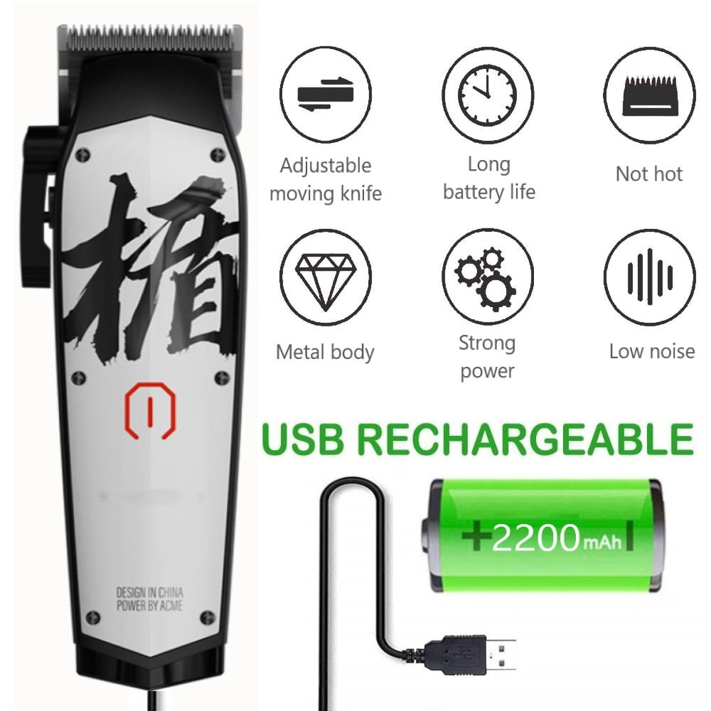 Professional Hair Trimmer for Men Electric Hair Cutting Machine 7000 RPM Barbershop USB Rechargeable
