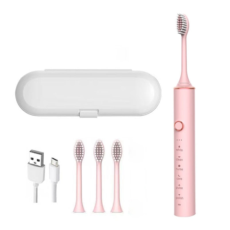 Smart Sonic Electric Toothbrush USB Ultrasonic Electric Toothbrush for Adults Automatic Tooth Brush Teeth Cleaning IPX7 Waterproof