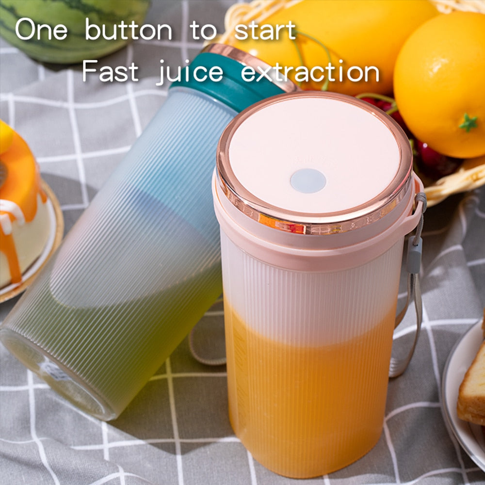 Portable Juicer Cup Juicer Fruit Juice Cup Automatic USB Rechargeable Small Electric Juicer Smoothie Blender Cup Food Processor