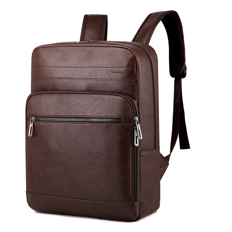 Multifunctional Backpack For Men High-quality PU Leather Laptop Backbag Luxury Waterproof Portable Travel Bag For Male