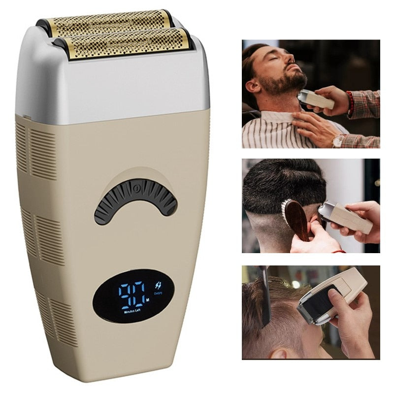 Rechargeable Hair & Beard Electric Shaver for Men Wet Dry Facial Electric Razor Foil Bald Head Shaving Machine for Men