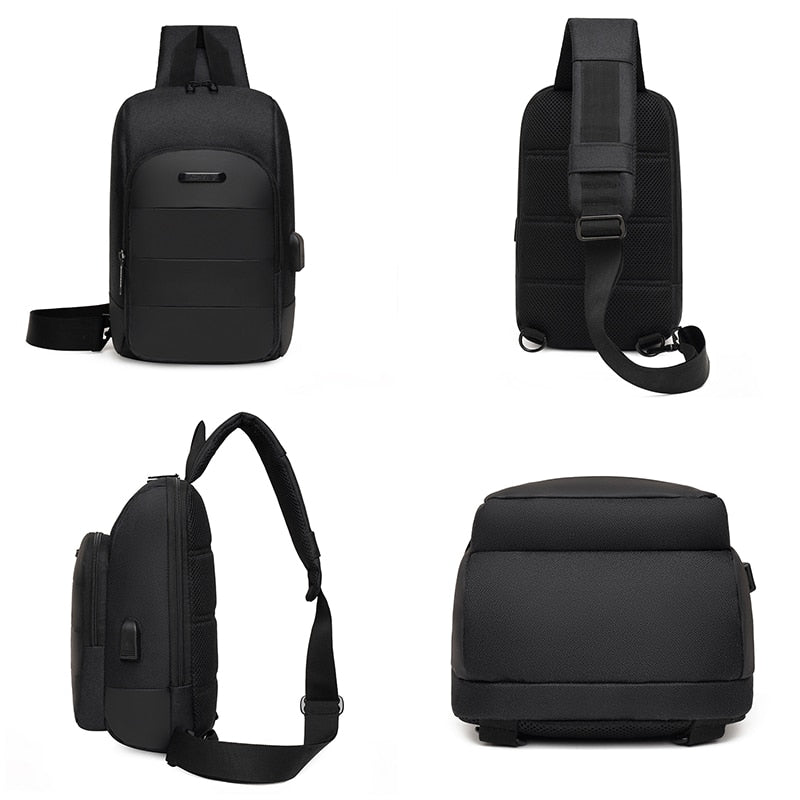 Men's Backpack Business Crossbody Bags For Men Multi-function Waterproof Bag Male USB Charging Large Capacity Chest Bags Travel