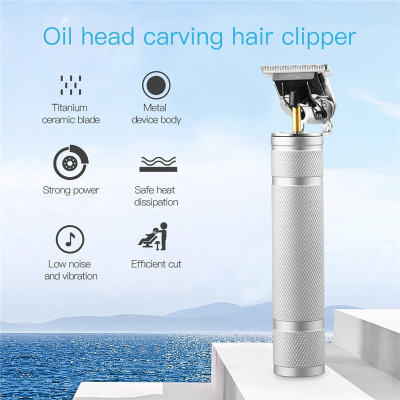 Electric Hair Trimmer T Blade 0mm Men's Cordless Hair Clipper Fast Cutting Rechargeable Quick Hair Removal Shaving Machine