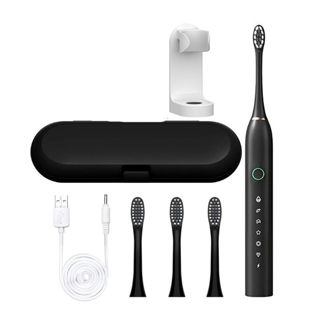 Smart Electric Sonic Toothbrush Rechargeable USB Electronic Teeth Brush IPX7 Waterproof Tooth Whitening Clean 4 Replacement Head