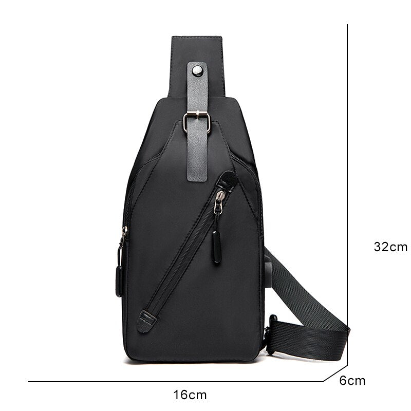 Men's Business Backpacks Crossbody Bags For Men Multi-function Waterproof Bag Male USB Charging Bag Large Capacity Nylon Cloth