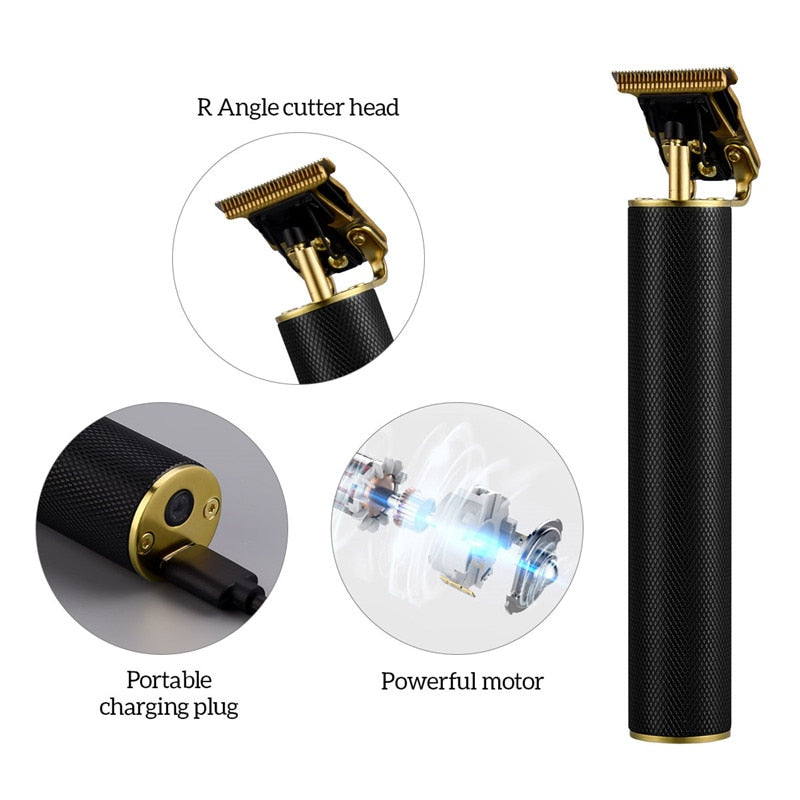 Electric Hair Clipper Rechargeable Beard Trimmer Men Barber Hair Cutting Machine Razor Cordless 0mm T-blade Cutter