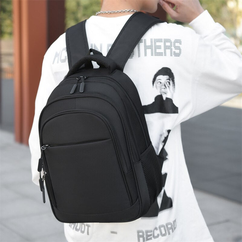 New Backpack For Men Luxury Waterproof Nylon Bag For Laptop 15.6 Inches Business Solid Color Rucksack Man Simple Travel Bagpack