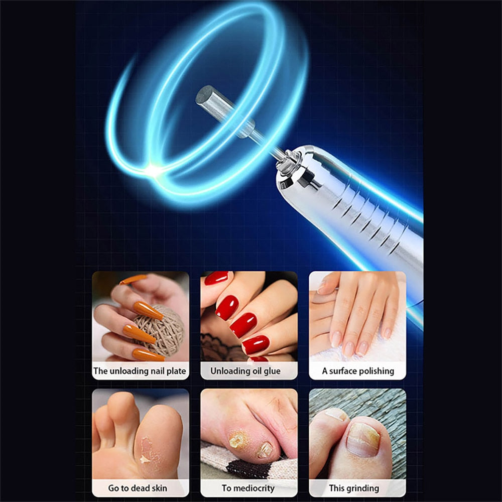 35000RPM Electric Nail Drill Rechargeable USB Nail Manicure Machine For Salon Portable Professional Nail Sander for Polish