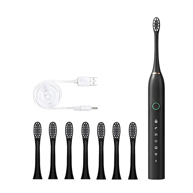 Smart Electric Sonic Toothbrush Rechargeable USB Electronic Teeth Brush IPX7 Waterproof Tooth Whitening Clean 8 Replacement Head