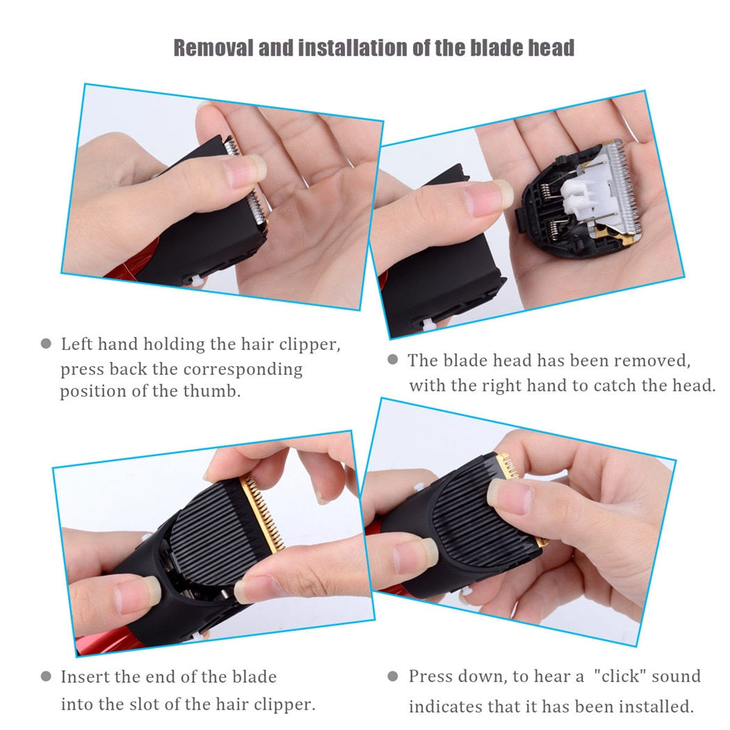 Hair Trimmer Electric Clipper Cutting Length Adjustable Cutter Rechargeable Men Razor Quiet Cutter Kid Hair Cutter