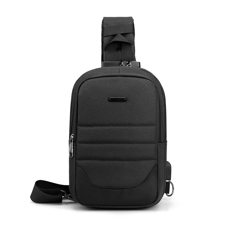 Multi-function Crossbody Bags For Men USB Charging Messenger Chest Bag Anti-theft Combination Lock Rucksack Male Business Casual
