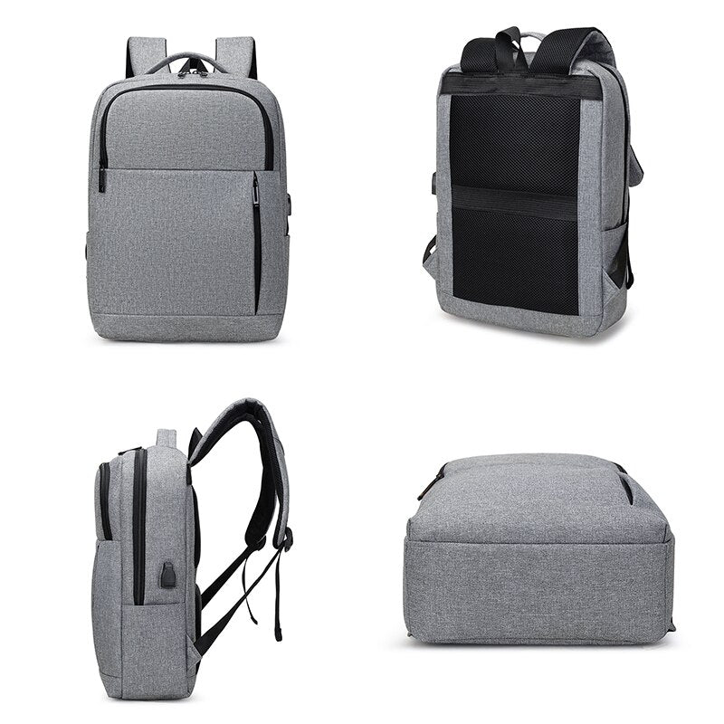 Men's Business Backpack Laptop 15.6  Nylon Waterproof Portable Travel Bag For Male USB Charging Design Multifunctional Rucksack
