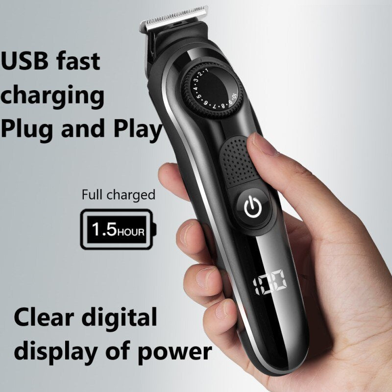 Adjustable Beard Trimmer for Men Mens Stubble and Beard Hair Clippers Trimmer Cordless Rechargeable Body Groomer