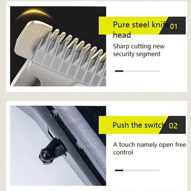 Professional Cordless Hair Clipper Rechargeable Electric Men Trimmer Barber Powerful Fade Hair Cutting Machine Cutter