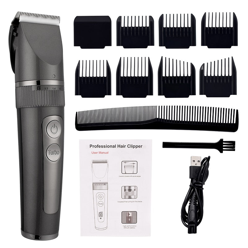 Professional Hair Clipper For Men Rechargeable Electric Razor  Hair Trimmer Hair Cutting Machine Beard Trimmer Fast Charging