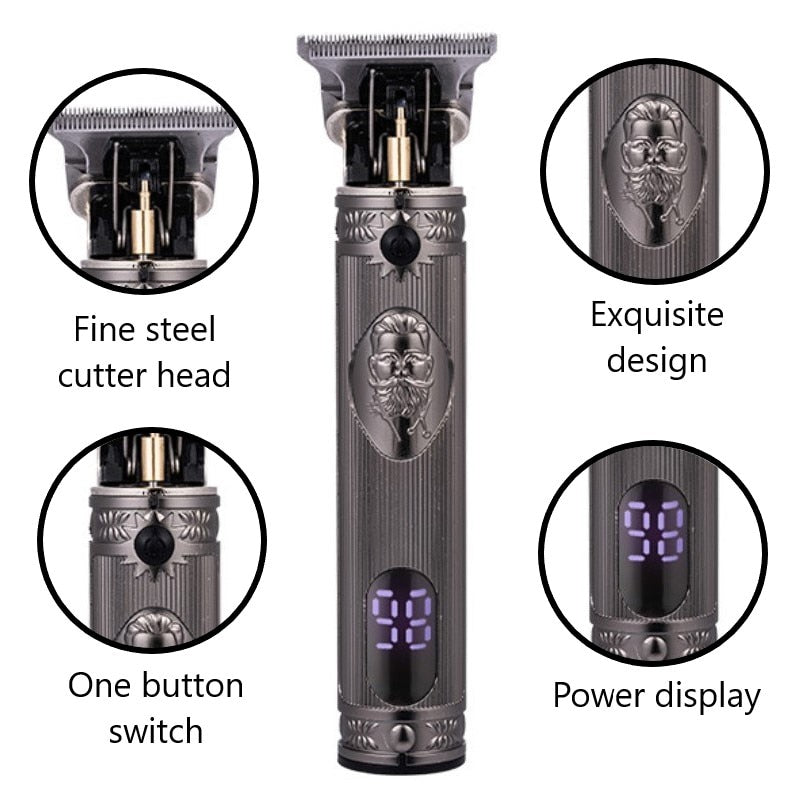 Barber Shop Oil Head 0mm Electric Hair Trimmer Professional Haircut Shaver Carving Hair Beard Machine Styling Tool