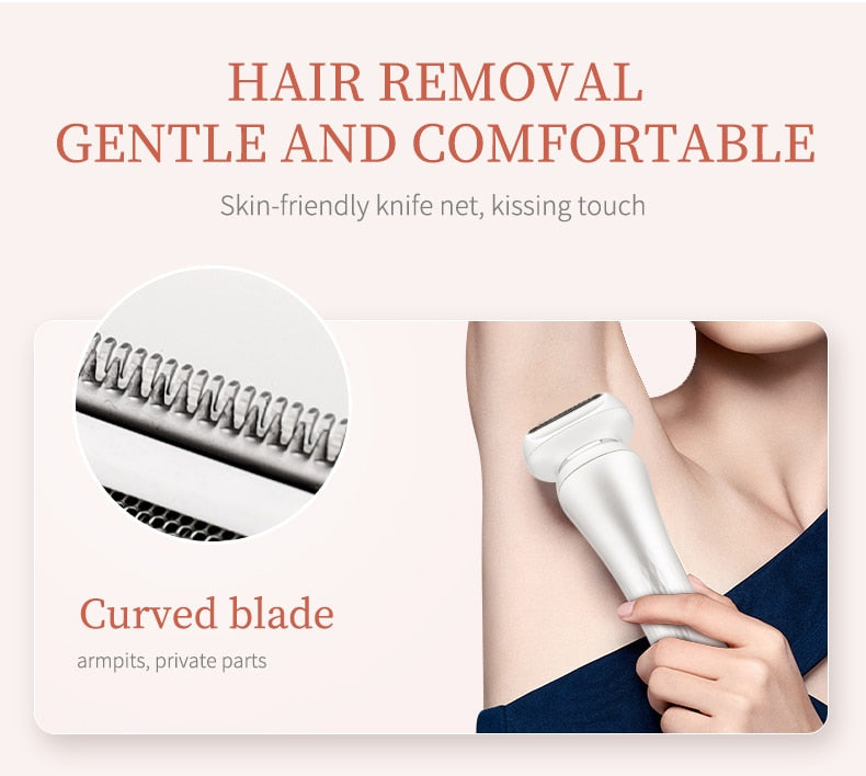 Electric Razor for Women Bikini Trimmer Painless Lady Electric Shaver Wet and Dry Pubic Hair Removal Trimmer for Underarm Arm