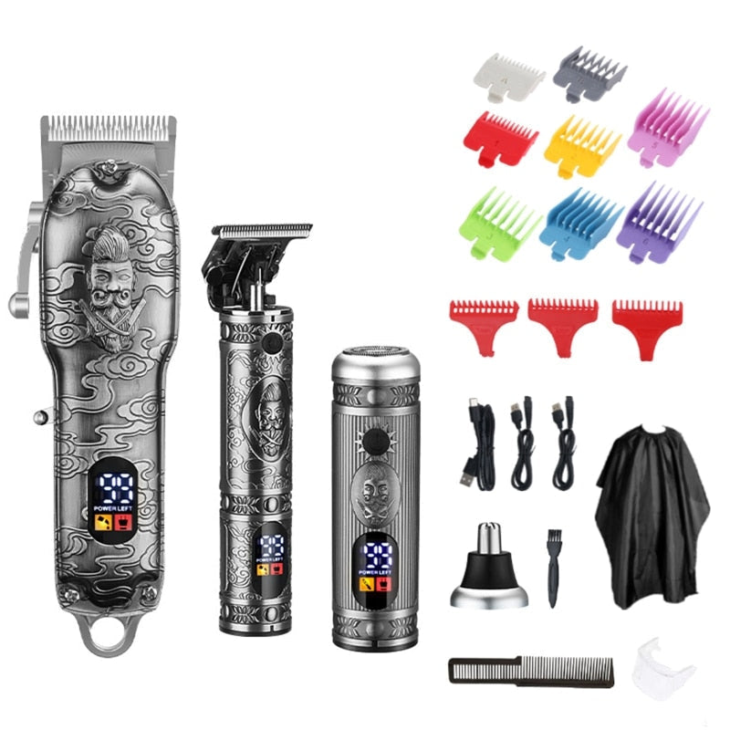 3 In 1 Professional Hair Clipper Hair Trimmer for Men Hair Cut USB Rechargeable