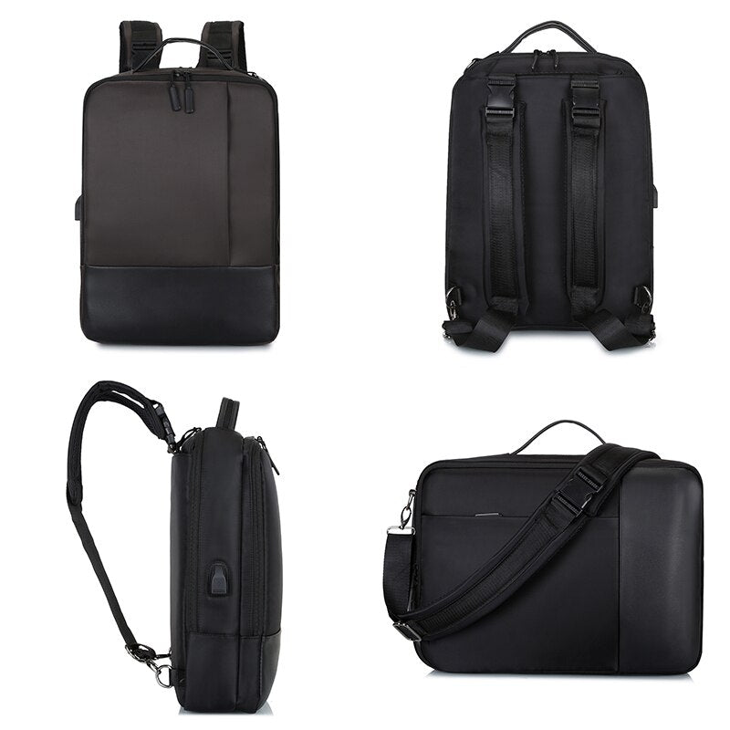 Men's Fashion Business Backpack High-quality Nylon Laptop Backbag 15.6 Inches Usb Charging Large Capacity Rucksack For Male