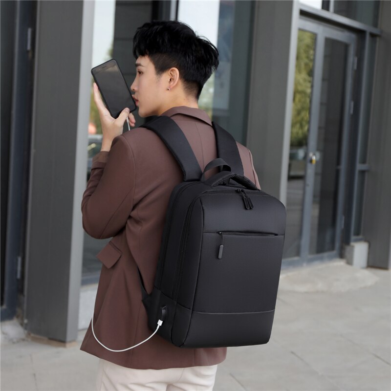 Multifunction Backpacks For Men Portable Waterproof Nylon Cloth Bag USB Charging Laptop Rucksack Male Business Casual Bagpack