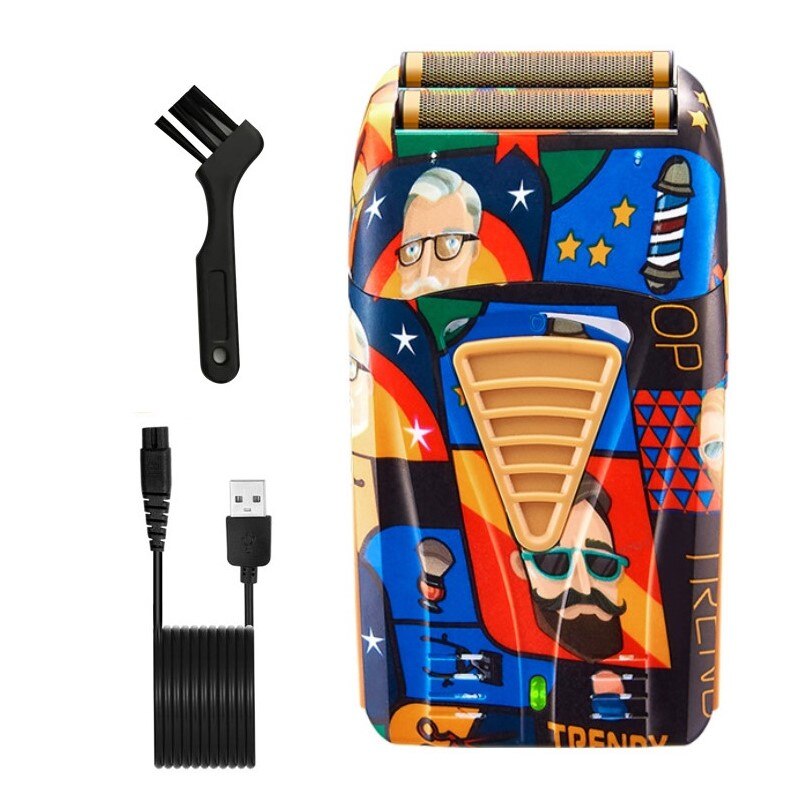 Barber Shaver Shaper Electric Shaver Rechargeable Beard USB Electric Razor for Oil Head Bald Head Shaving Machine Graffiti