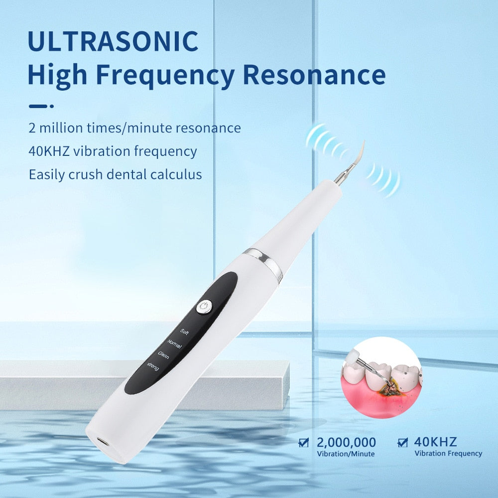 Electric Dental Calculus Scaler Remover Ultrasonic Teeth Cleaner Rechargeable 4 Mode Adults Stain Tartar Removal Teeth Whitening