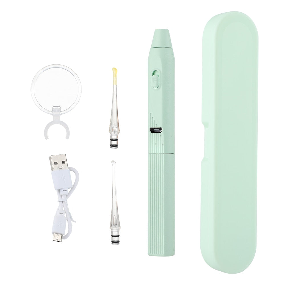 1 Set Kid Ear Cleaner Ear Wax Removal Tool Flashlight Earpick Ear Cleaning Earwax Remover Luminous Ear Curette Light Spoon