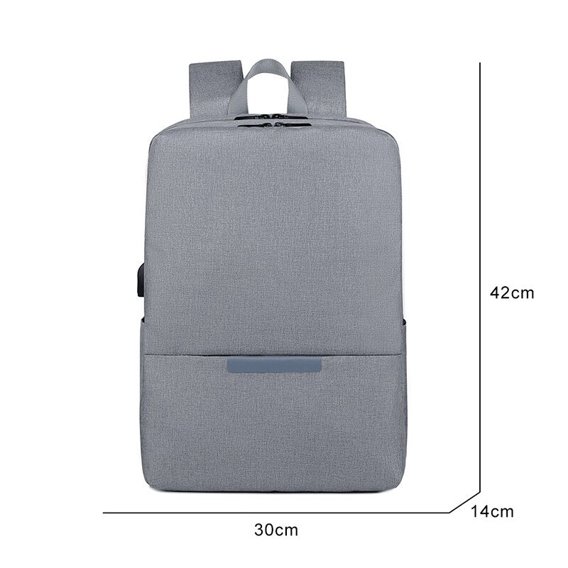 Men's Backpack With USB Charging Bag Waterproof Nylon Cloth Rucksack Male Business Travel Bagpack Reflective Strip Design 15.6
