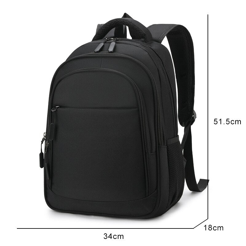 New Backpack For Men Luxury Waterproof Nylon Bag For Laptop 15.6 Inches Business Solid Color Rucksack Man Simple Travel Bagpack
