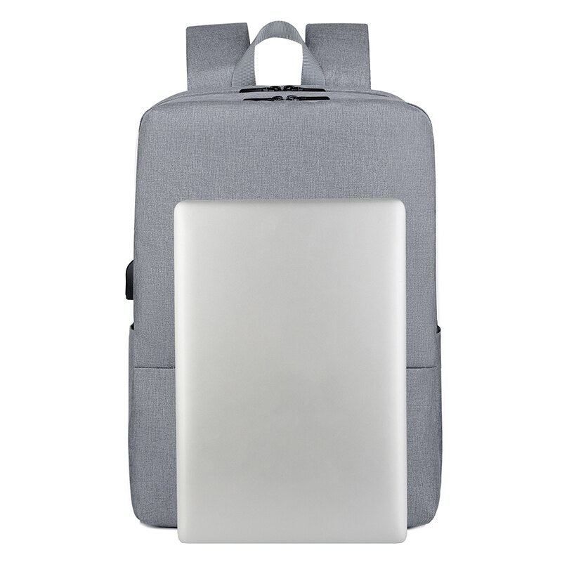 Men's Backpack With USB Charging Bag Waterproof Nylon Cloth Rucksack Male Business Travel Bagpack Reflective Strip Design 15.6