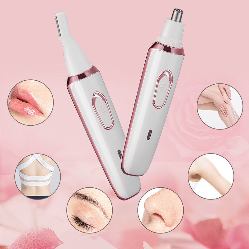 Hair Removal Trimmer for Nose Electric Facial Epilator Women'S Remover Body Shaver Machine Eyebrows Lips USB Charge Waterproof