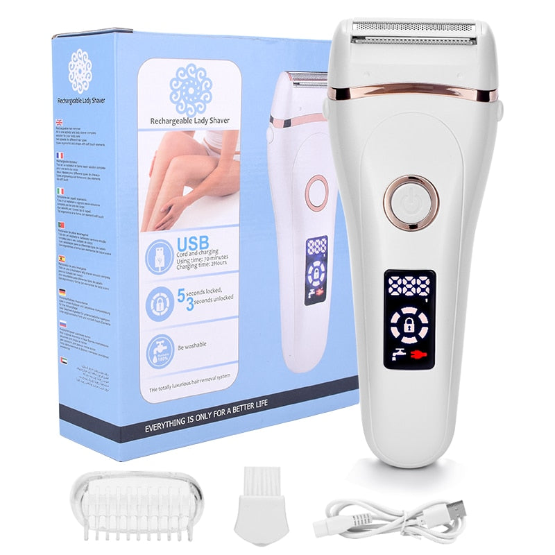 USB Rechargeable Lady Shaver Hair Removal Clipper Device Women Epilator Electric Shaving Scraping Razor Remover Waterproof