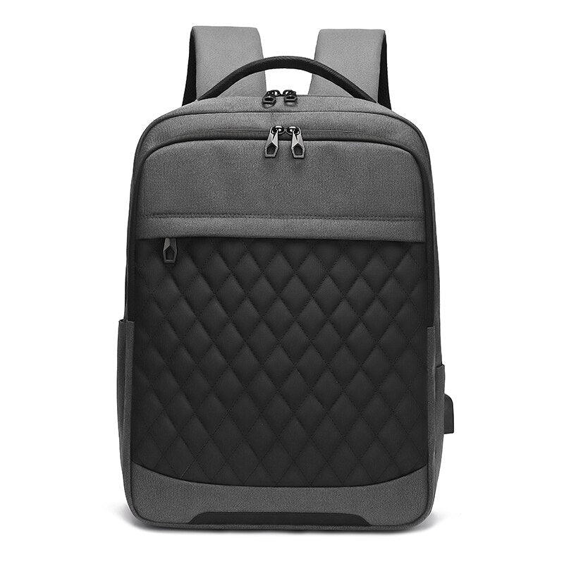 Business Backpack For Men Rhombus Design High-quality Nylon Multifunctional Laptop Backbag Luxury Waterproof Portable Travel Bag