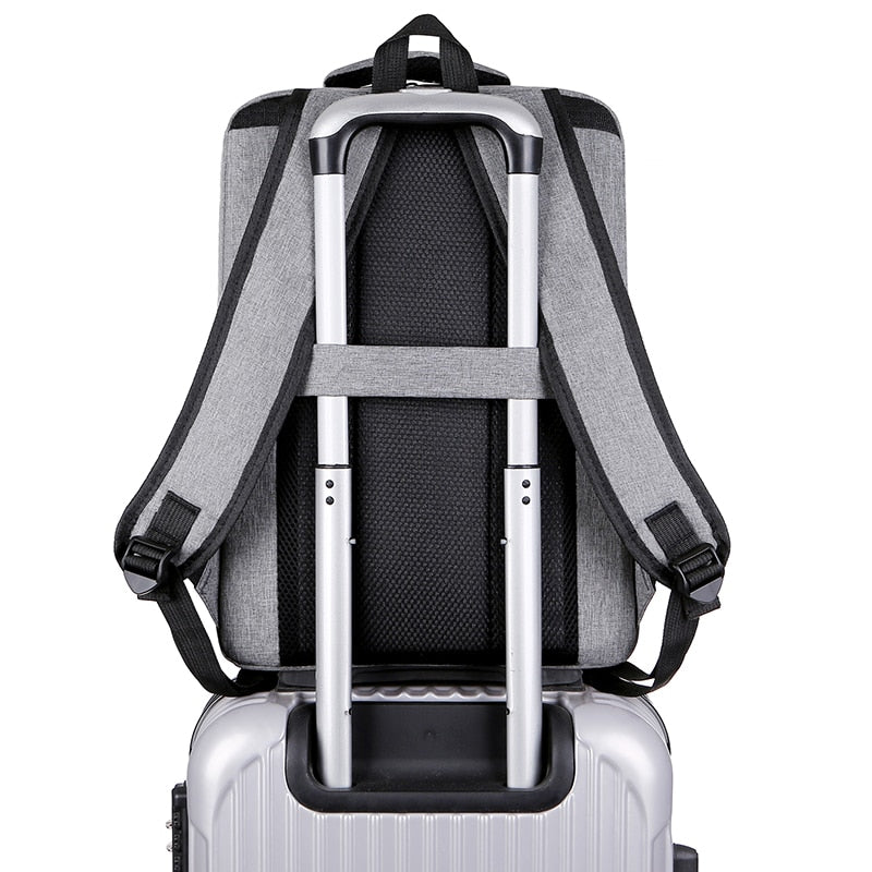 Men's Backpack With USB Charging Bag Waterproof Oxford Cloth Rucksack Male Business Travel Bagpack Reflective Strip Design