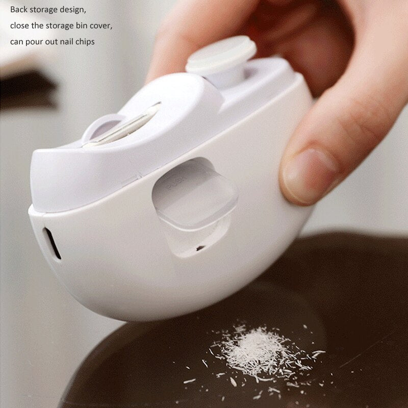 2 IN 1 Electric Nail Clipper Cutter With LED Light Automatic Nail Drill Trimmer For Kid Adult Manicure Tools Nails Clippers