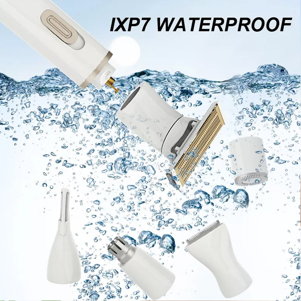 Upgraded 5 in 1 Electric Shaver for Women Painless Eyebrow Razor Bikini Trimmer Cordless Womens Body Shaver Facial Hair Remover